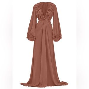 🌸 Andrea Iyamah
Neema Gathered Robe Dress (pink rust) 🌸